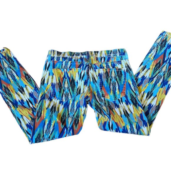 Current/Elliott colorful geometric multi arrow stiletto skinny jeans - Picture 6 of 8